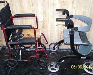 Wheel chair and rolling walker