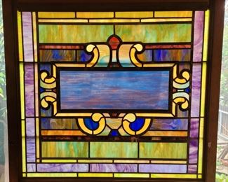 One of 3 vintage stained glass windows.