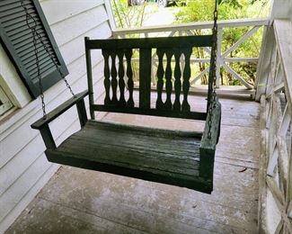 Nice wooden porch swing
