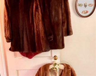 Mink coats & shrug.