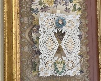 Victorian greeting card shadow box.