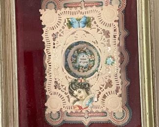 Victorian greeting card shadow box.