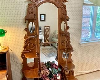 Stunning large Victorian entry hall mirror/tree.