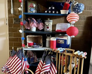 God bless the USA!  Lots of patriotic decor!