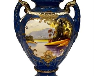 Cobalt Gilt Porcelain Urn