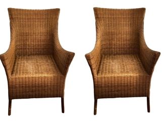 Two Natural Wicker Chairs