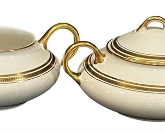 PopeGosser Gold Trimmed Sugar  Creamer