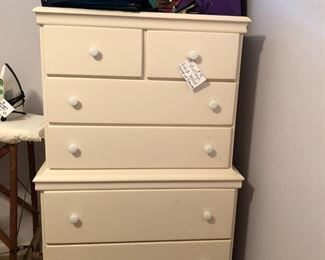 Vintage solid wood chest – 5 drawers (32” W x 51” H x 19” D)