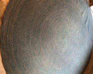 11-foot round wool braided rug