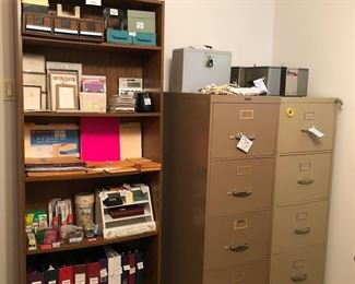 Metal File cabinet - legal size (18” W x 52” H x 35” D)
Metal locking file cabinet – legal size (18” W x 52” H x 35” D)
Assorted fire safes
5-shelf bookcase (30" W x 72" W x 12" D)
Stationery and office supplies 