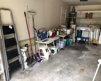 Ladder and step stools
Shovel, leaf and garden rake
Batteries (C and 9v)
Tray tables
Playmate cooler
Laundry Baskets
Assorted cleaning supplies
Wet Jet
Buckets and trash cans
Straw brooms
