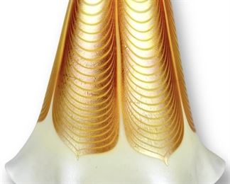 Iridescent Pulled Feather Glass Lamp Shade