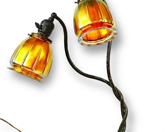 Antique Tiffany Style Bronze Lamp