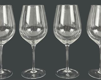 (4) Ralph Lauren Long Stem Wine Glasses