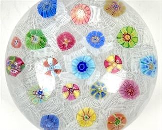 Baccarat Millefiori Filigree Paperweight - 1969