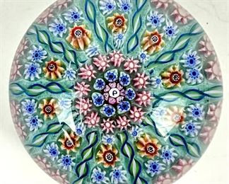 Perthshire Millefiori Glass Paperweight C. 1970s