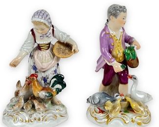 (2) Antique Meissen Figurines