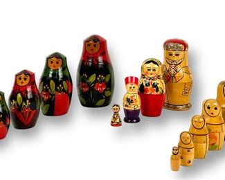 (3) Russian USSR Nesting Dolls