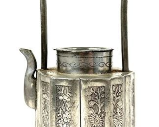 Antique Chinese Pewter Teapot