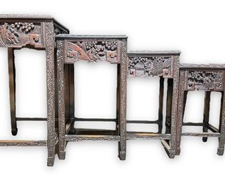 (4) Vintage Chinese Nesting Tables
