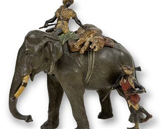 Franz Bergman "Tiger Hunt" Cold Painted Bronze