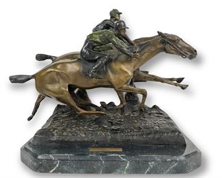 Bayre "Photo Finish" Bronze on Marble Base