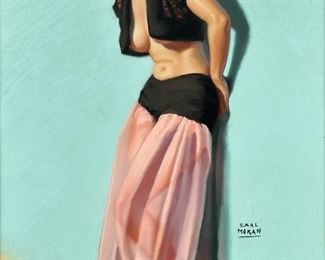 Earl Moran Pastel on Paper - Pinup Girl