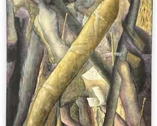 Large Mihai Chiuaru "Ritual" Oil on Canvas 1994