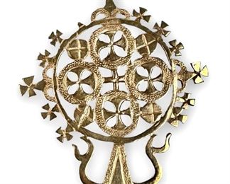 18K Gold Hand Made Ethiopian Pendant