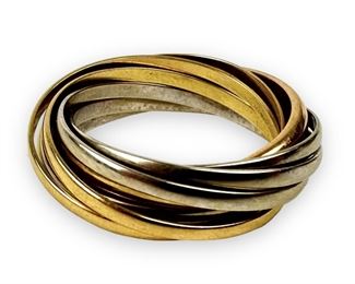 18K Tri Color Italian Rolling Ring