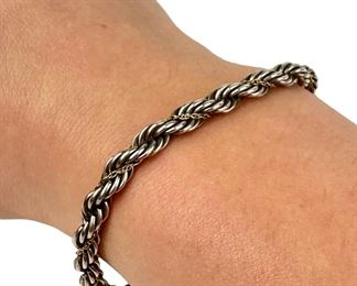 Tiffany & Co Sterling & 14k Rope Bracelet