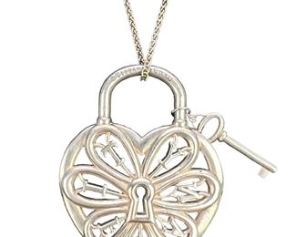Tiffany & Co Sterling Silver Heart Lock & Key XL