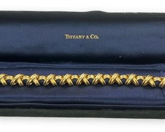 Tiffany & Co 18K Gold "X" Link Bracelet