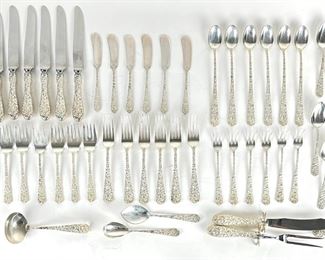(71 pc) Stieff Repousse Sterling Flatware Set