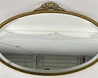 Art Nouveau Brass Wall Mirror
