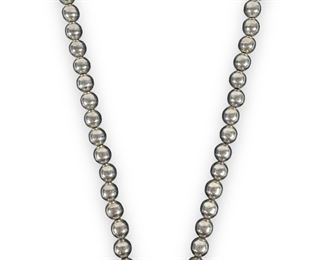 Vintage Mexican Sterling Silver Beaded Necklace