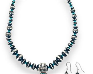 La Rose Ganadonegro Navajo Necklace & Earrings