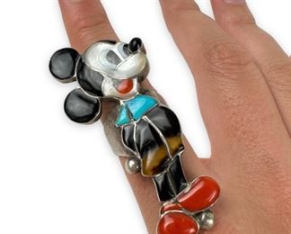 Amelio & Veronica Nastacio Zuni Mickey Mouse Ring