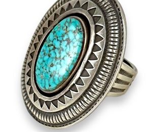 Calvin Martinez Navajo Sterling & Turquoise Ring