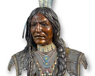 Burl Jones "Kicking Bear" Large Bronze Bust