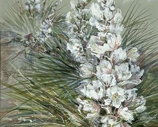 Marylee M. Moreland Floral Watercolor On Paper