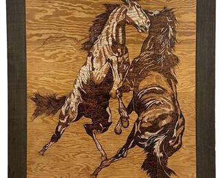 Large Charred Wood Horse Image