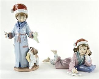 (2) Lladro Porcelain Christmas Figurines
