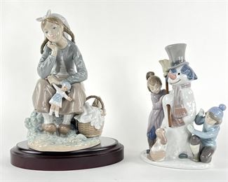 (2) Lladro Porcelain Figurines