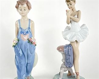 (2) Lladro Lady Porcelain Figurines