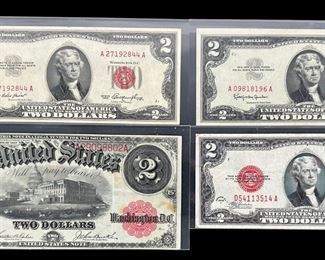 (4) Large & Small Red Seal $2 U.S Notes