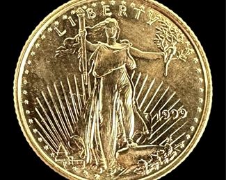 1999 Gem Uncirculated US $5 .999 Gold Eagle