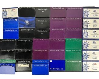 (38) Different US Proof Sets Spanning Five Decades