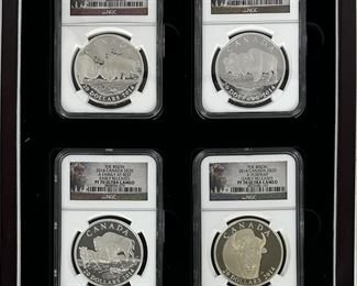 (4pc) 2014 $20 RCM Silver Bison Series NGC PF70