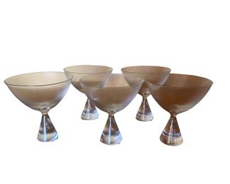 Set of 5 "Princess by Kastrup" (later Holmegaard) air bubble stemware